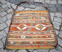 Fabulous Antique Kilim Bag 21” x 23” Anatolian Collector item Cicim Kilim Bag