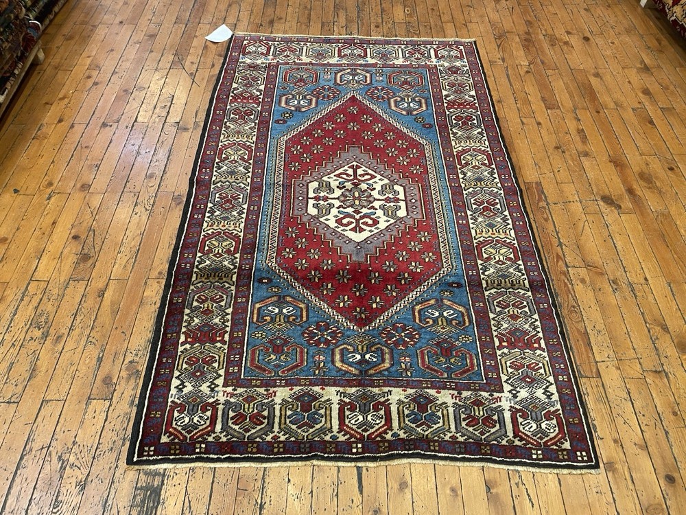 Antique 1900-1939s Exclusive Turkish Wool Pile Carpet 3'4"×5'6"