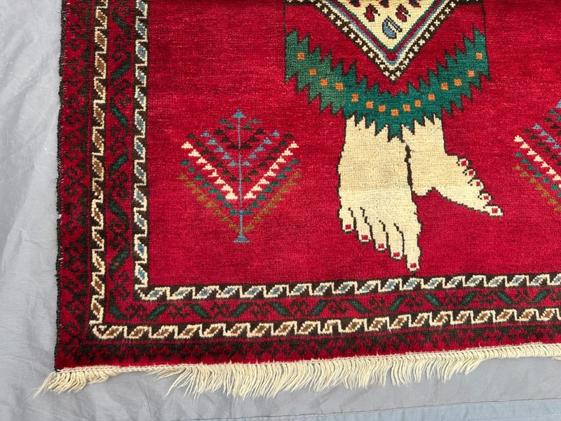 3x5 Afghan Pictorial Baluchi Queen Hand-Knotted Rug – Unique Wall Hanging Rug gallery