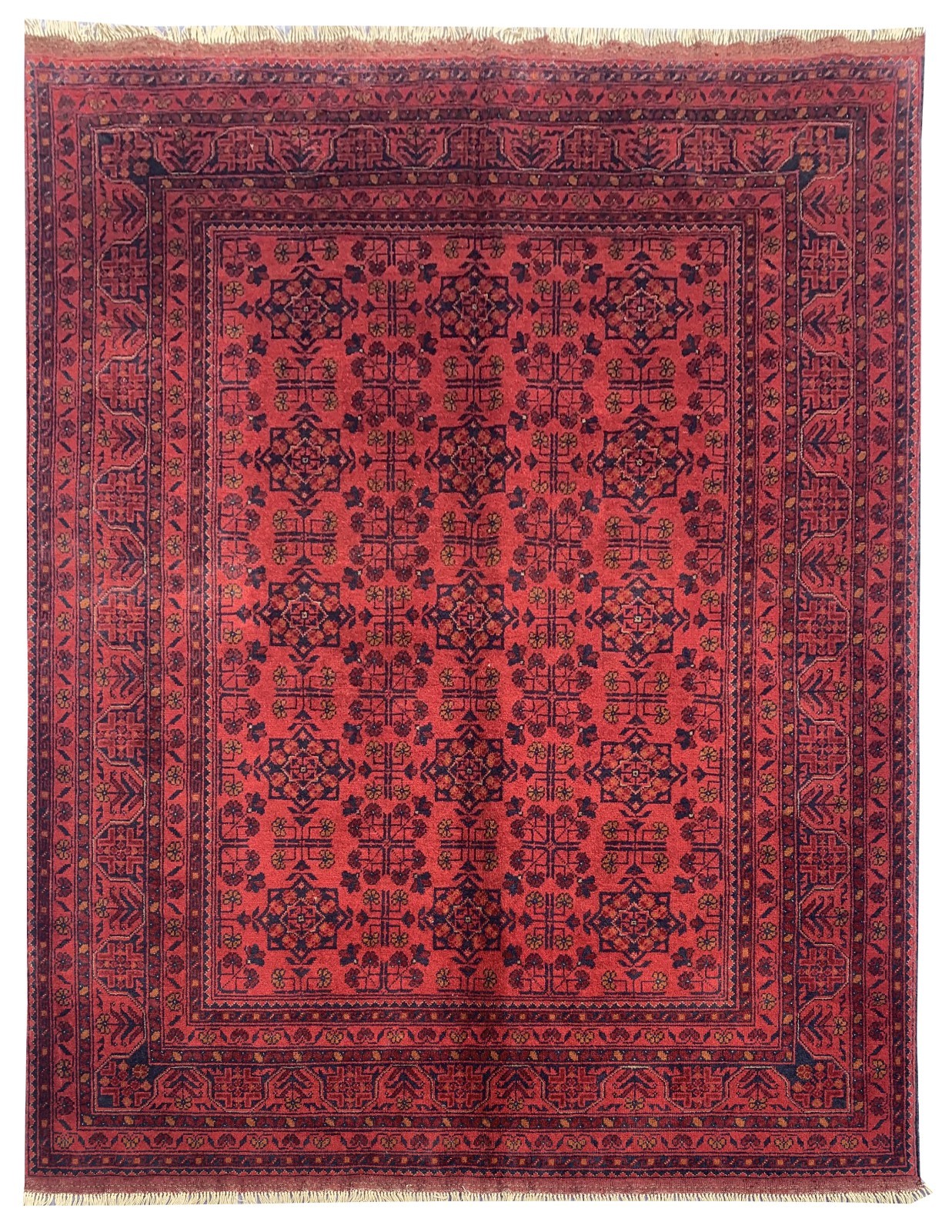 Fine Quality Hand Knotted Afghan Khal Muhammadi Wool Area Rug 8 x 6 Ft gallery