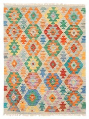 Vintage Hand Woven Area Rug 3’5″ x 4’9″ Traditional Wool Oriental Carpet