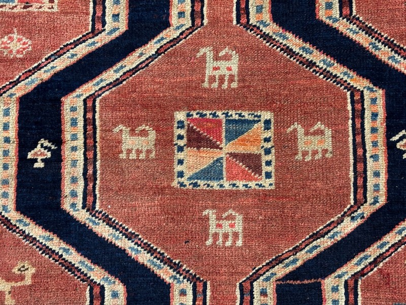 Hand Knotted Wool Hallway Runner Rug 4x11 Rust Tribal Geometric Ardebil Vintage gallery