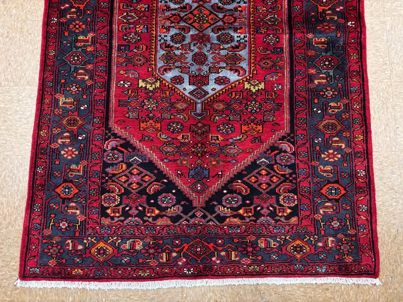 Vintage Hand Knotted Zanjan Wool Area Rug 5x7 Tribal Oriental Red Blue Geometric gallery