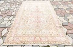 Vintage Turkish Rug 65” x 115” Muted Dye Kayseri Rug Hand-knotted Wool Rug