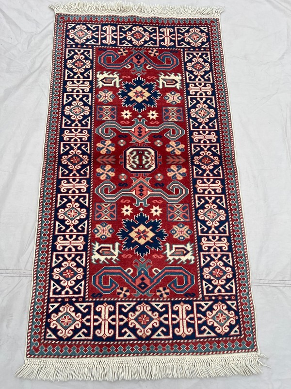 COLLECTORS' ITEM Antique Natural Vegetable Dye Dragon Kazak Azerbaijan Carpet gallery