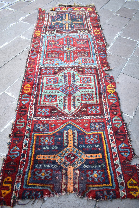 Antique Turkish Rug 39'' x 120'' Collectors Item Fragment Rug Sarkisla Wall Rug gallery