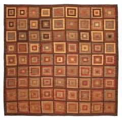 Vintage Hand Woven Area Rug 13’1″ x 12’8″ Traditional Wool Oriental Carpet