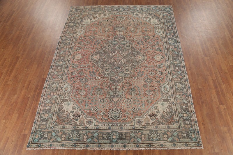 Vintage Wool Geometric Traditional Area Rug 8x11 ft Hand-knotted for Living Room gallery