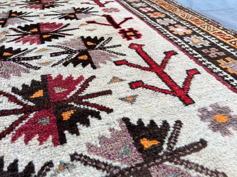 Antique Afghan Rug 5x9'2 ft – 1920s Handmade Wool Tribal Tree Rare Collector Rug gallery