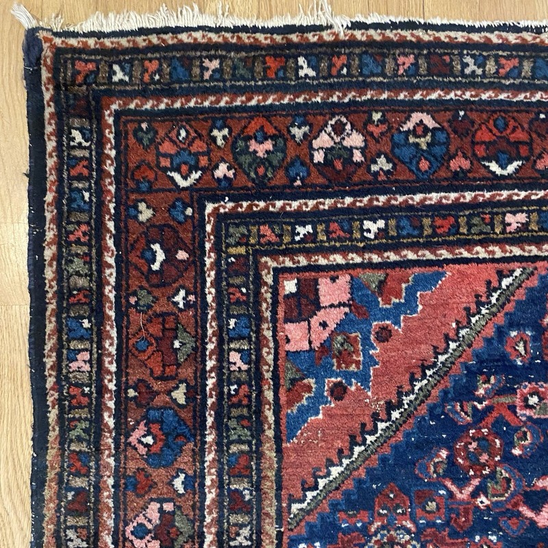 Vintage Rug 3' 5 x 4' 10 Blue Hand Knotted Farmhouse Oriental Rug gallery