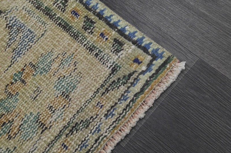 Vintage Turkish Runner Rug 2x7ft Wool Anatolian Handmade Hallway Oushak ORANGE gallery