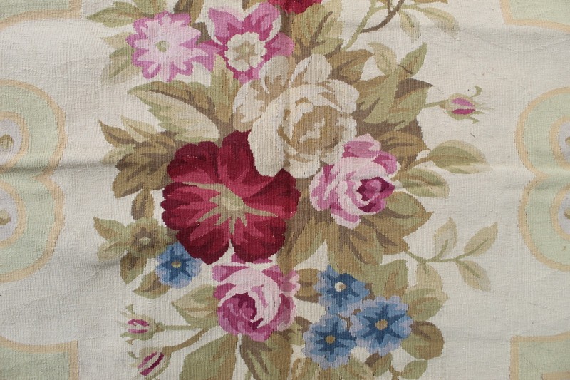 Vintage Hand Made French Design Wool Red Green Original Large Aubusson 415X303cm gallery