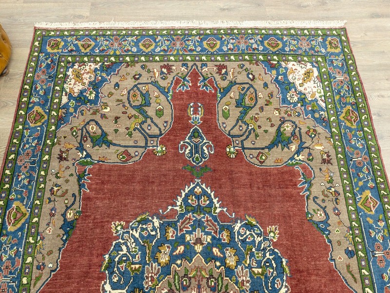 Unique 6.9x11.9 ft Handwoven Turkish Oushak Rug, Red Blue Green Vintage Area Rug gallery