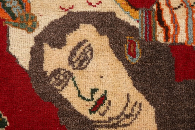 Square Pictorial Handmade Wool Rug 2x2 Tribal Traditional Accent Carpet gallery