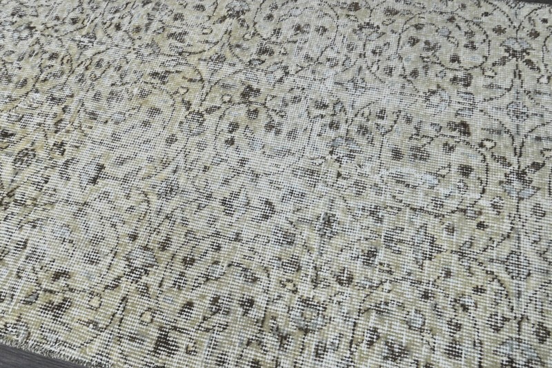Vintage Turkish Runner Rug 2x10ft BEIGE Handmade Anatolian Oushak Hallway Wool gallery