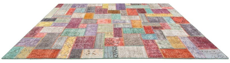 Patchwork 302x201 cm Hand-Knotted Vintage Oriental Rug Carpet gallery
