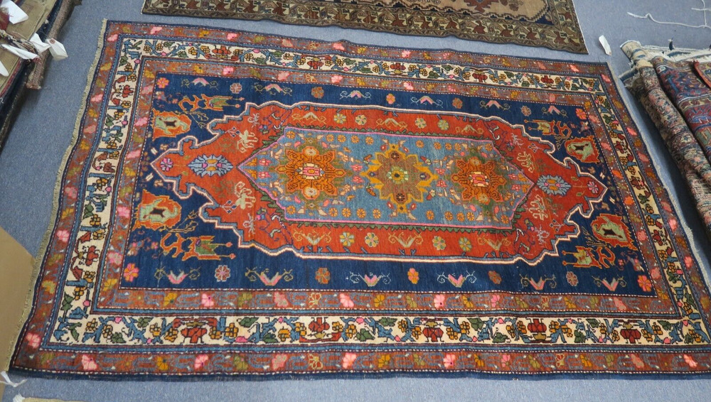 Antique Vintage Russian Caucasian Shirvan Kazak Hand Knotted Wool Rug 3'9 x 6'9