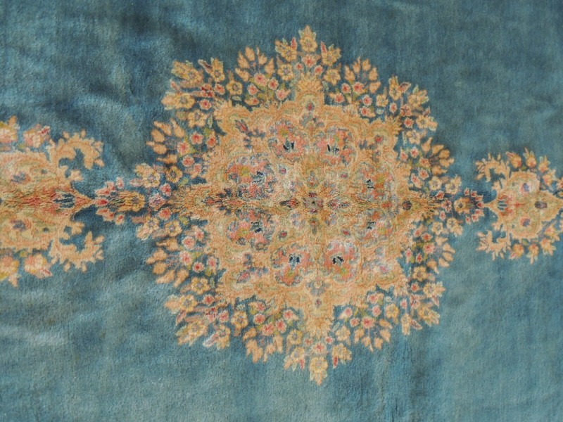 9x14 10x14 Antique Kermaan Oriental Area Rug BLUE Pink Stunning!wool knotted gallery