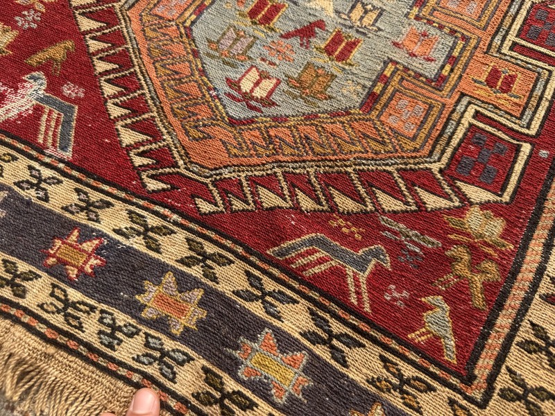 3x6 VINTAGE CAUCASIAN RUNNER RUG handmade shirvan antique fine geometric 2x6 ft gallery