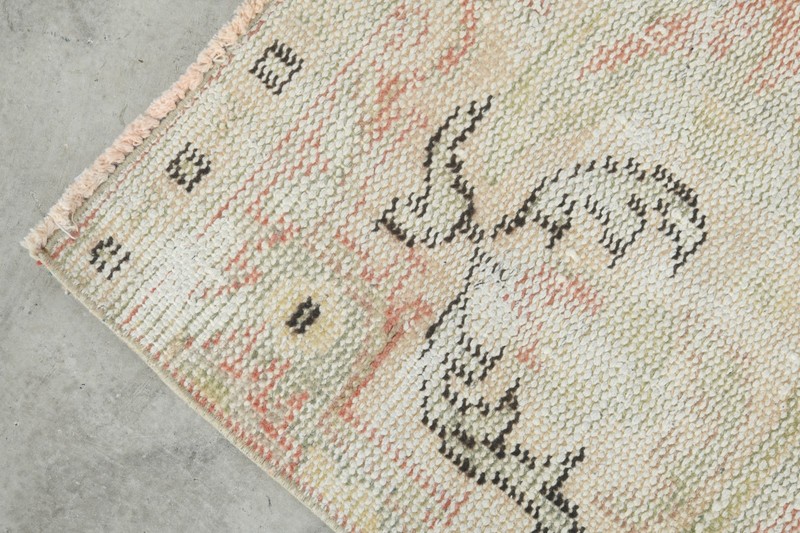 turkish rug 4x8 ft, hand-knotted vintage area rug, muted oushak rug,363 gallery