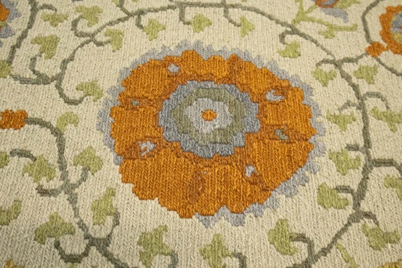 Handmade 2x3 Ft Sumak Wool Oriental Rug Cream Floral Classic Entryway Carpet gallery
