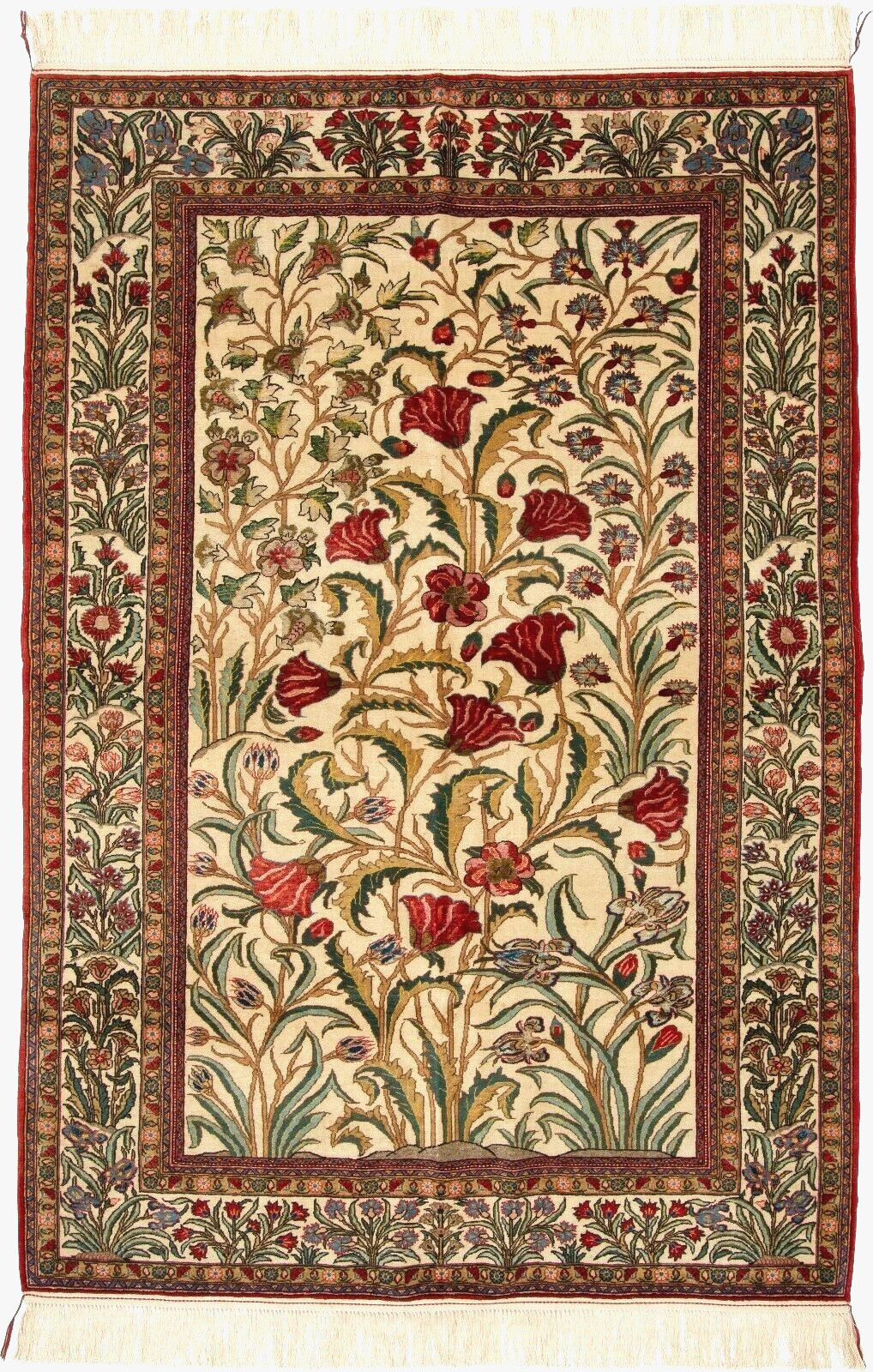 KOM SILK on WOOL Modern Design Circa : 1940 Size : 4' 7" x 6' 8" gallery