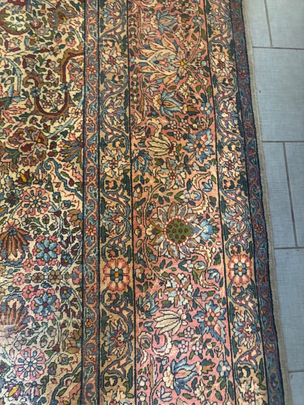 BEAUTIFUL. HANDMADE ANTIQUE RUG. CARPET . TH19 12X9 KER.MAN gallery