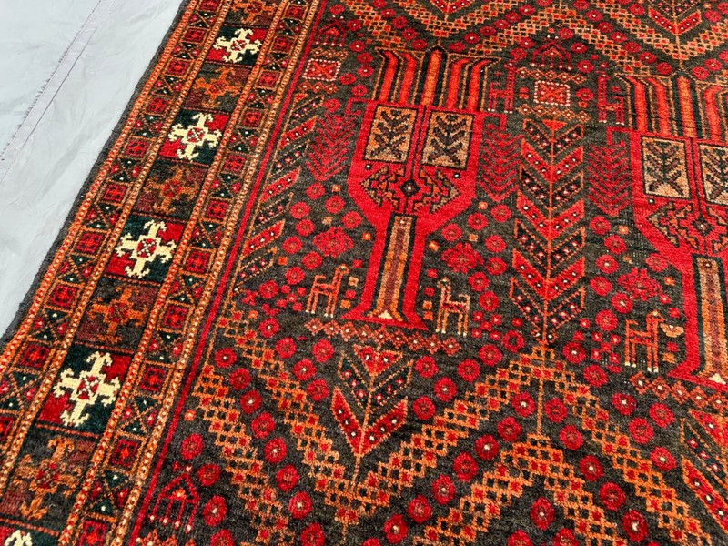 Afghan Baluchi Rug 3'9 x 9'8 ft - Persian Style Vintage Tribal Wool Runner Rug gallery