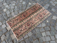 Turkish Patchwork rug, Vintage rug, Handmade wool rug, Entryway rug 1,9 x 3,5 ft