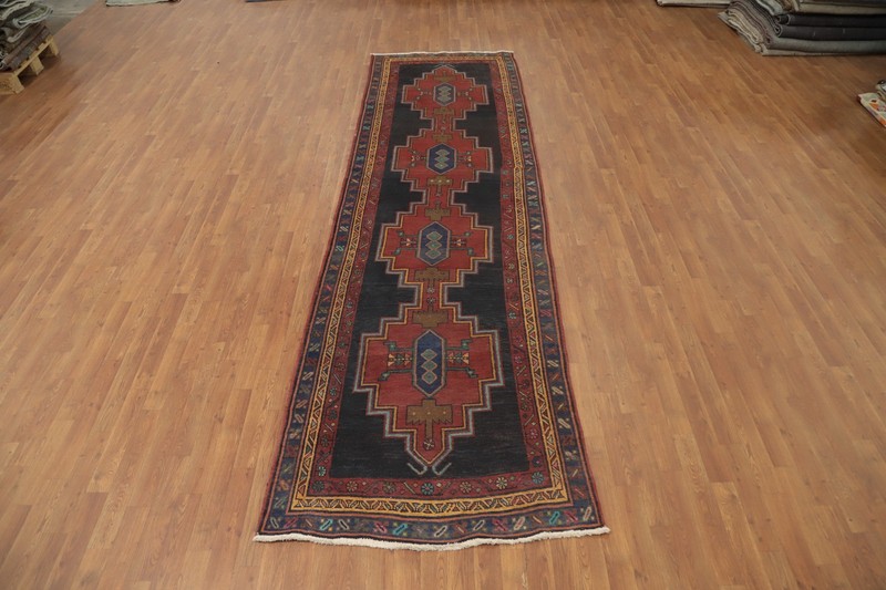 Handmade Wool 13' Runner Rug Traditional Geometric 4x13 Vintage Hallway Carpet gallery