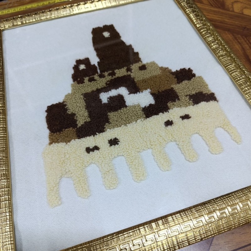 Handmade Algerian Ghardaia Wool Wall Art Framed Berber Rug 38x34 cm gallery