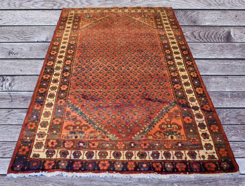 Rug. Vintage Tribal Handmade Wool Area Rug 4'3 x 7'5 Sem Antique Oriental Carpet gallery