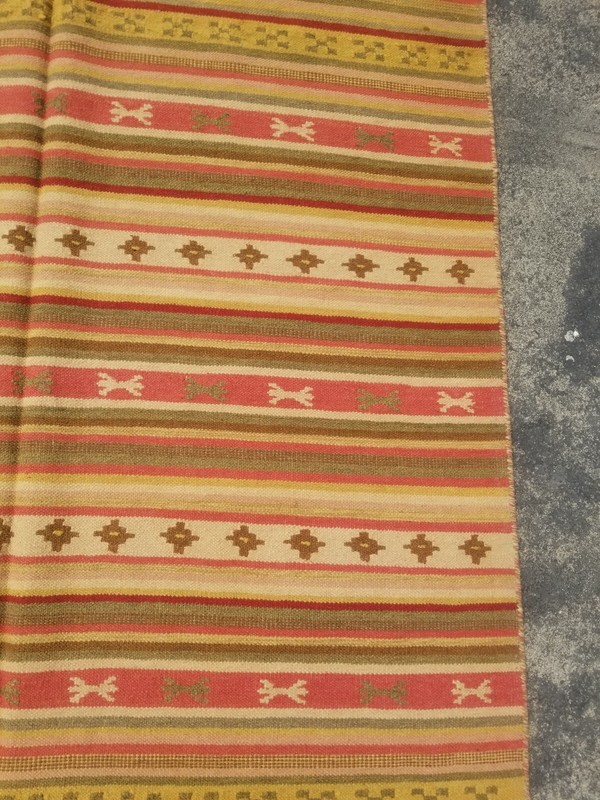 Vintage Traditional Handmade Beautiful Turkish Kilim Floor Rug Carpet 243x151 cm gallery