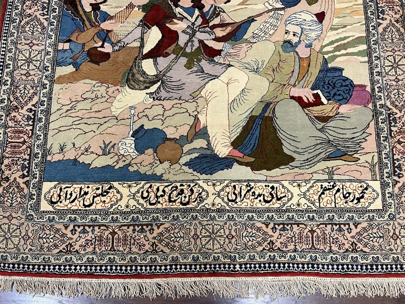 Very Fine Authentic Pictorial Rug 5x7 Handmade Vintage Wall Hanging Wool Carpet gallery