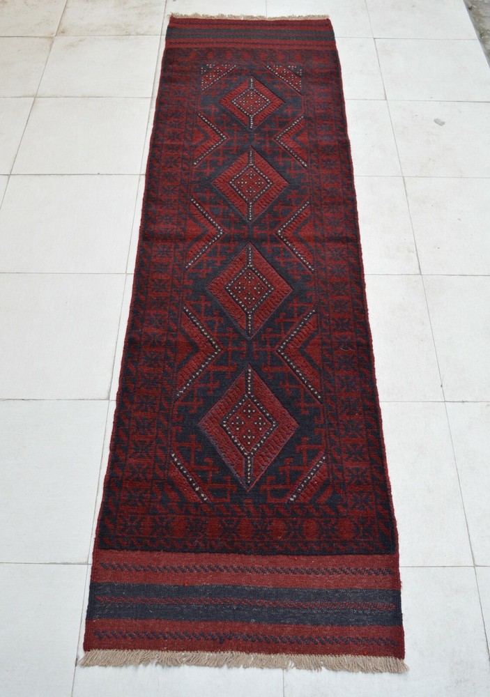 2'1 x 7'6 ft Handmade afghan tribal mushvani wool runner rug, hallway runner rug