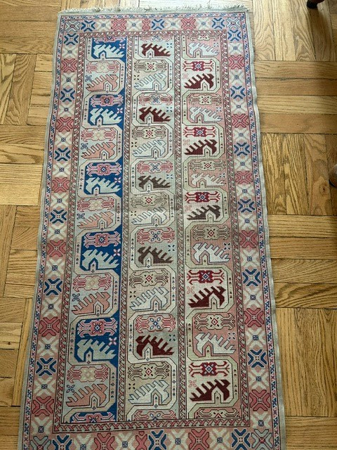 Vintage Beautiful Hand Knotted Turkish Kayseri Silk Rug , 22.5 in x 47 in gallery