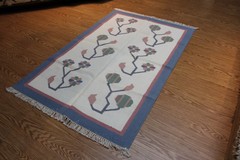 INDIAN DHURRIE RUG 4′ x 6′ handmade carpet hand-woven rug