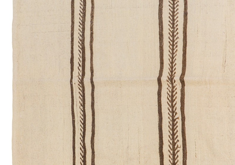 Striped Design Turkish Kilim Runner, Minimalist Modern Kilim Rug, 4'11" x 12'10" gallery