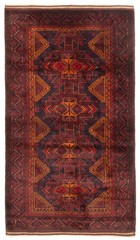 Vintage Geometric Area Rug 3’1″ x 5’4″ Traditional Hand-Knotted Wool Carpet