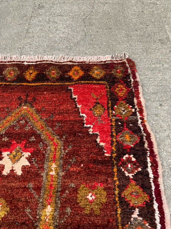 1'10'' x 3'11'' Vintage Natural Rug Village Rug Handmade Carpet.SKU:Y695 gallery