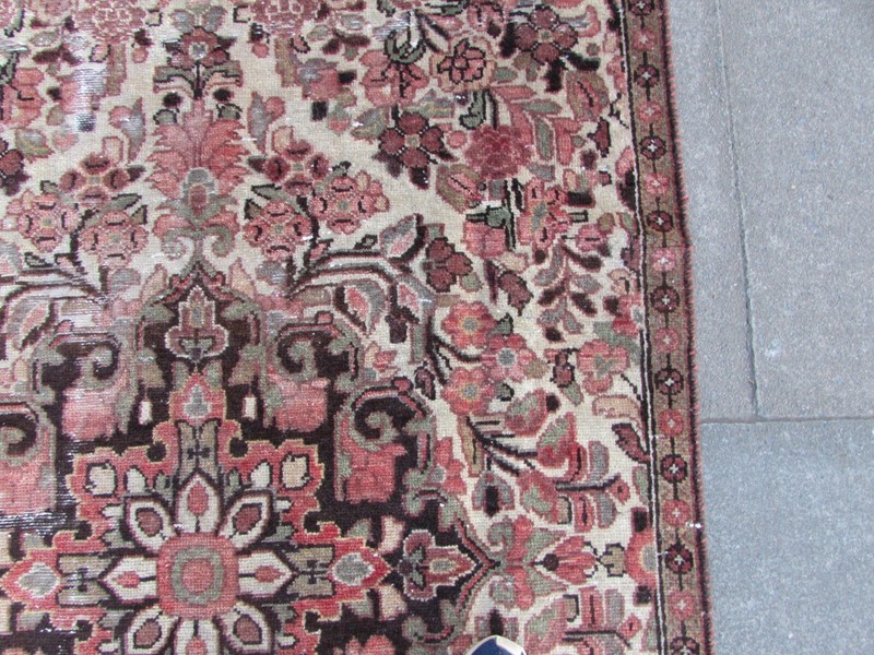Shabby Chic Worn Vintage Hand Made Traditional White Wool Long Rug 288x120cm gallery