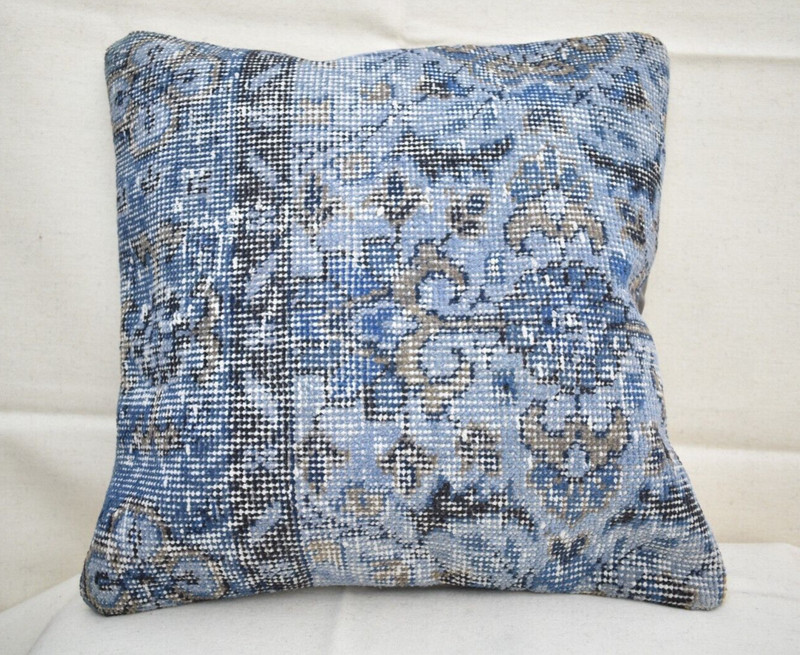 Turkish Carpet Pillow Cover Rug 20'' x 20'' Decorative Handmade Cushion Cover gallery