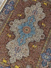 Silk Rug 3 x 5 ft High Quality Medallion Floral Silk Rug 91 x 152 cm