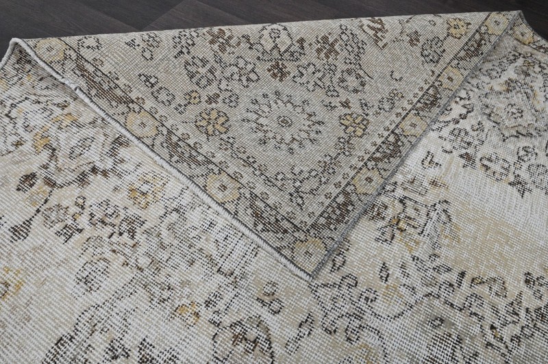 ?Oushak Turkish Vintage Rug 6x9 Kilim Rug Anatolian Handmade Boho Decor BEIGE gallery