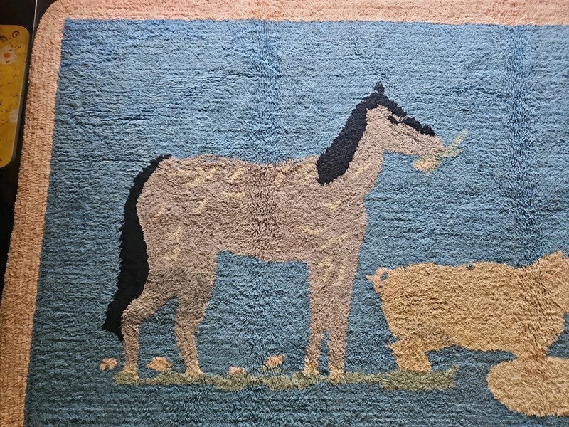 Vintage Childs Nursery Area Rug Over 70 Years Old gallery