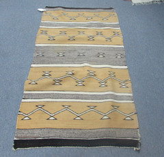 Antique Native American Indian Navajo Weaving Wool Blanket Rug Size 32″ x 58″