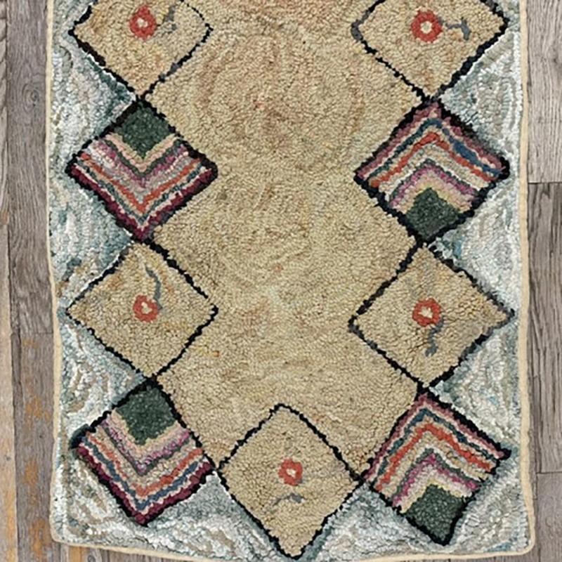 2X7 Antique American Wool Area Rug 1880 gallery