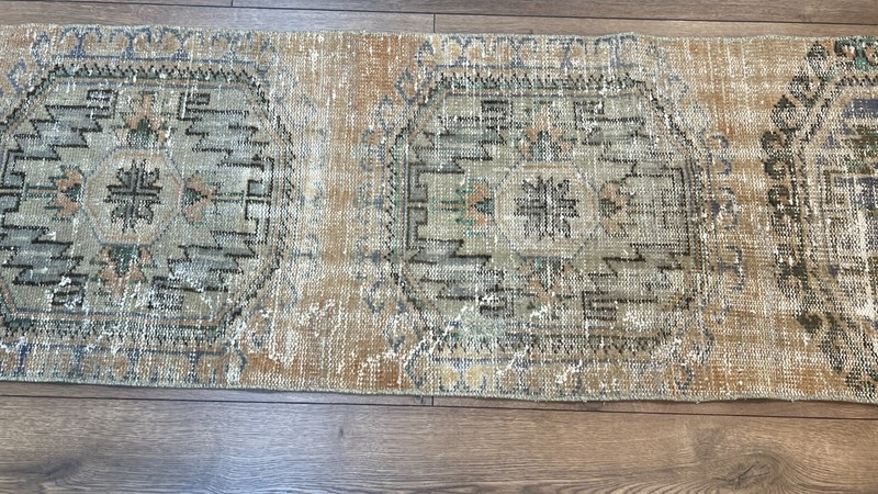 2.2 x 10.2 Ft, Brown Runner Rug, Handmade Runner Rug, Wool Rug, Woven Rug gallery