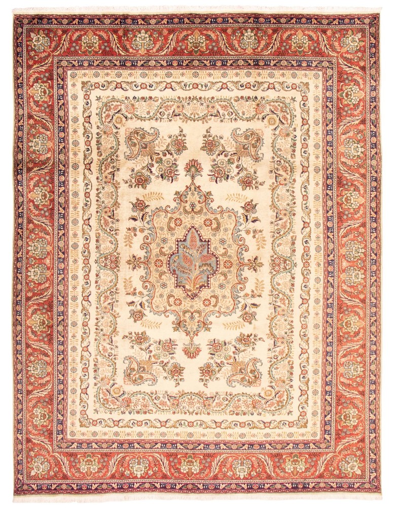 Vintage Hand-Knotted Area Rug 9'10" x 13'1" Traditional Wool Carpet