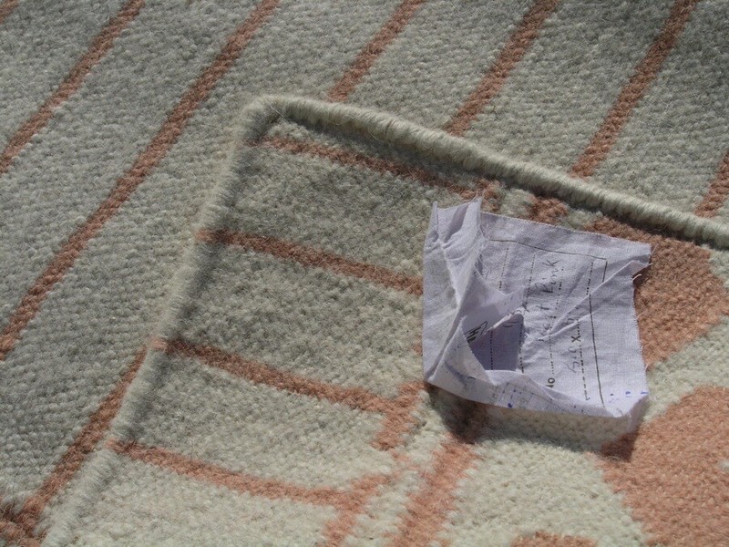 Fantastic Hand Woven Rug Carpet Area Heather's Peach Hearts Stripes 3x5 Wool LN gallery